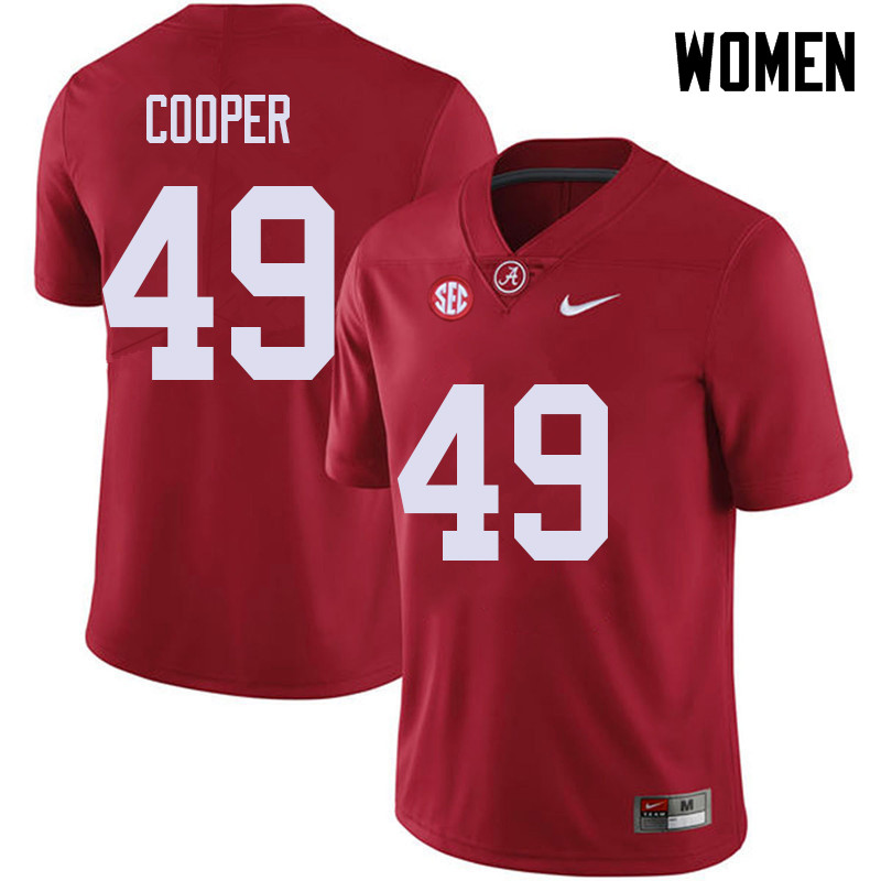 Women #49 William Cooper Alabama Crimson Tide College Football Jerseys Sale-Red